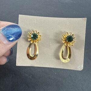 Vintage 1990 Avon MAY Green Birthstone Three in One Pierced Earrings Without Box
